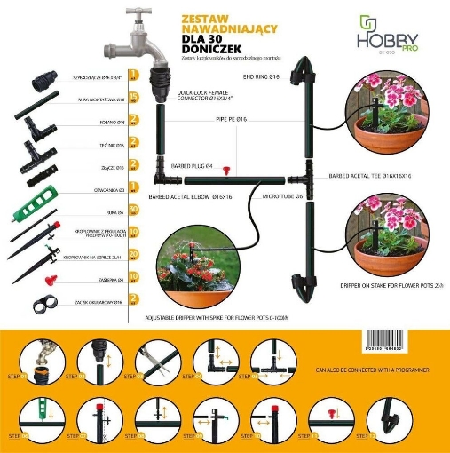 Poza cu Kit irigare pentru 30 ghivece